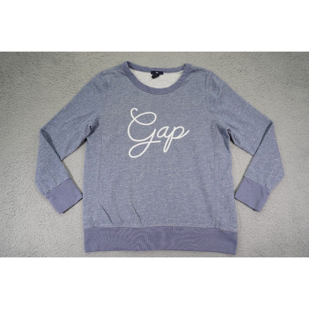 Gap‎ Sweater Womens Large Blue Long Sleeve Pullover Logo Spellout